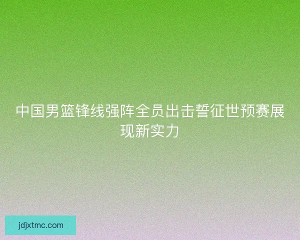 中国男篮锋线强阵全员出击誓征世预赛展现新实力